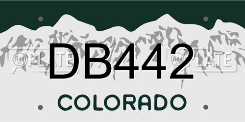 DB442 Colorado License Plate