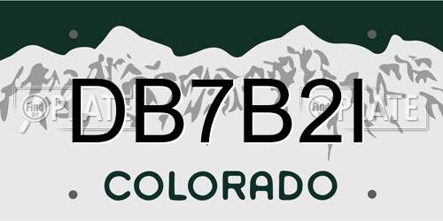 DB7B2I Colorado License Plate