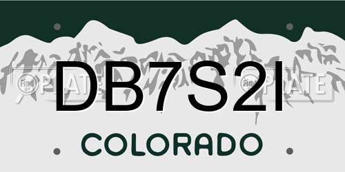 DB7S2I Colorado License Plate