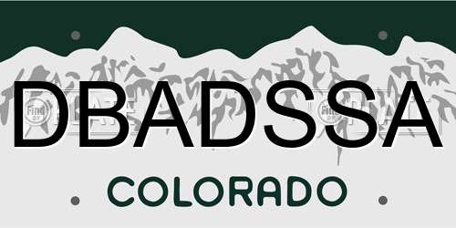 DBADSSA Colorado License Plate