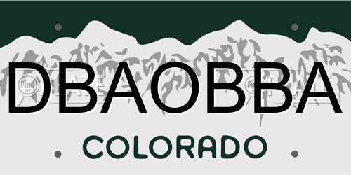 DBAOBBA Colorado License Plate