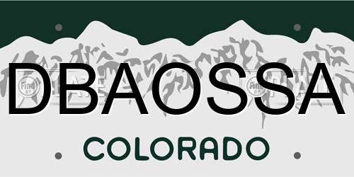 DBAOSSA Colorado License Plate