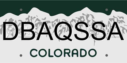 DBAQSSA Colorado License Plate