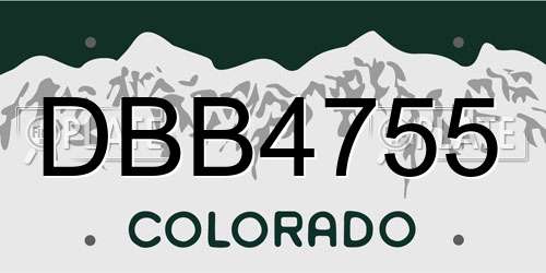 DBB4755 Colorado License Plate