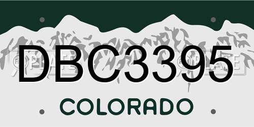 DBC3395 Colorado License Plate