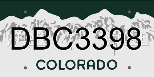 DBC3398 Colorado License Plate