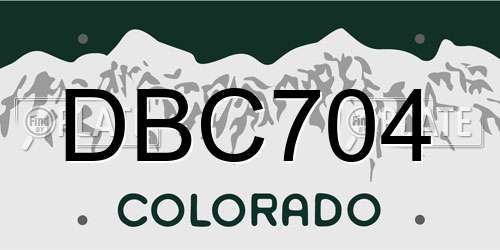 DBC704 Colorado License Plate