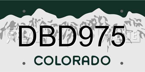 DBD975 Colorado License Plate