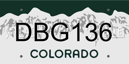 DBG136 Colorado License Plate