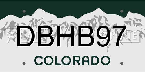DBHB97 Colorado License Plate