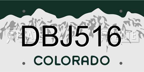 DBJ516 Colorado License Plate