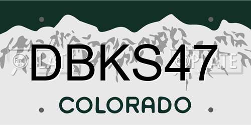 DBKS47 Colorado License Plate