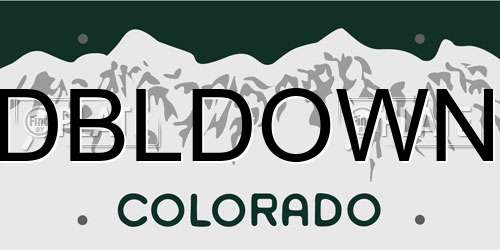 DBLDOWN Colorado License Plate