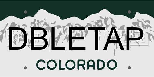 DBLETAP Colorado License Plate