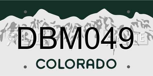 DBM049 Colorado License Plate