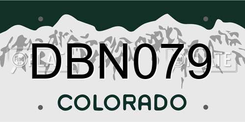 DBN079 Colorado License Plate