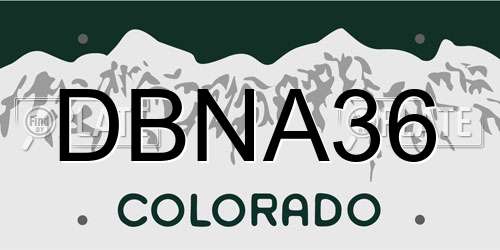 DBNA36 Colorado License Plate
