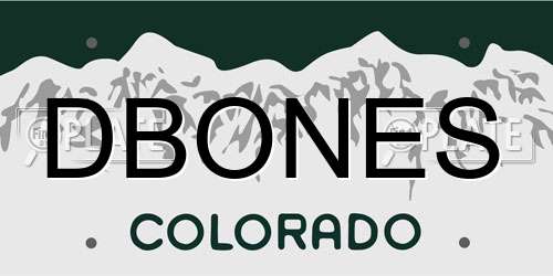 DBONES Colorado License Plate