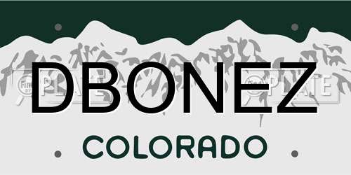 DBONEZ Colorado License Plate