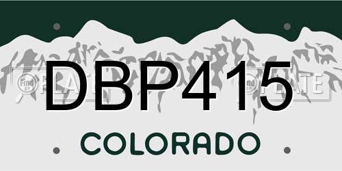 DBP415 Colorado License Plate