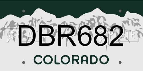 DBR682 Colorado License Plate