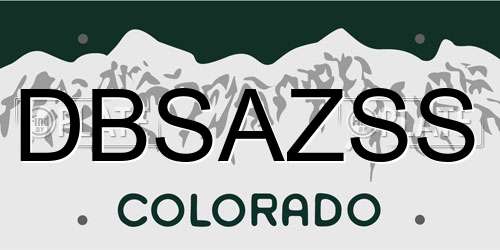 DBSAZSS Colorado License Plate