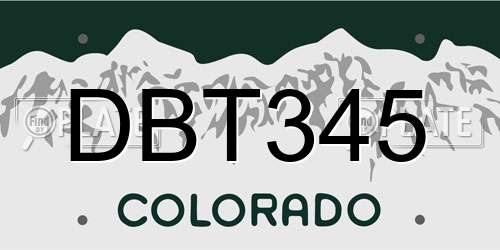 DBT345 Colorado License Plate
