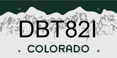 DBT82I Colorado License Plate