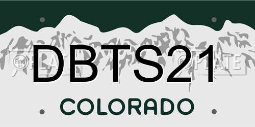 DBTS21 Colorado License Plate