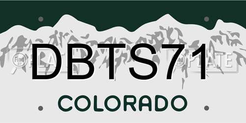 DBTS71 Colorado License Plate