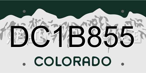 DC1B855 Colorado License Plate