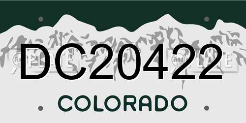 DC20422 Colorado License Plate