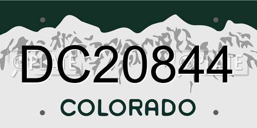 DC20844 Colorado License Plate