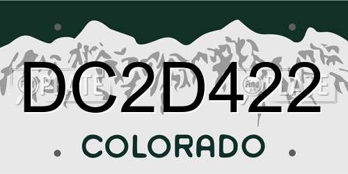 DC2D422 Colorado License Plate