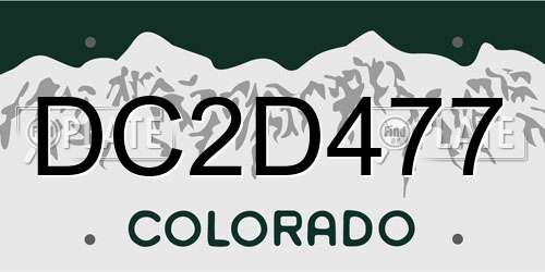 DC2D477 Colorado License Plate