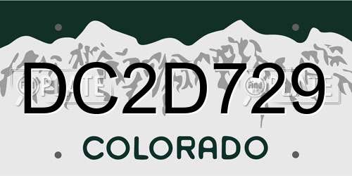 DC2D729 Colorado License Plate
