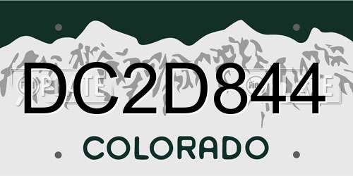 DC2D844 Colorado License Plate