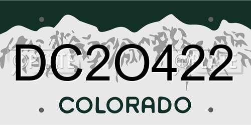 DC2O422 Colorado License Plate