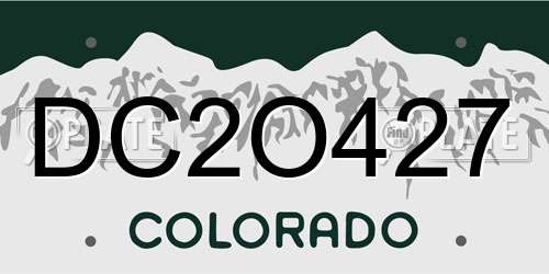 DC2O427 Colorado License Plate