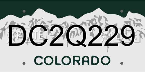DC2Q229 Colorado License Plate