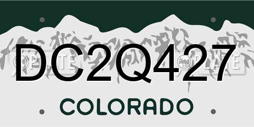 DC2Q427 Colorado License Plate