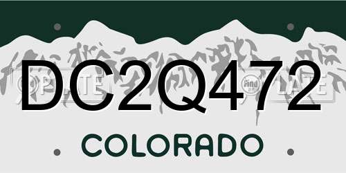 DC2Q472 Colorado License Plate