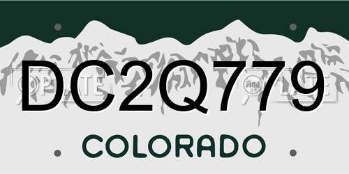 DC2Q779 Colorado License Plate