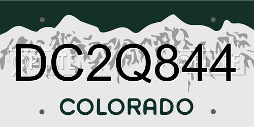DC2Q844 Colorado License Plate