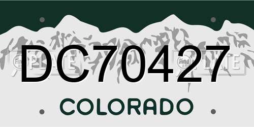 DC70427 Colorado License Plate