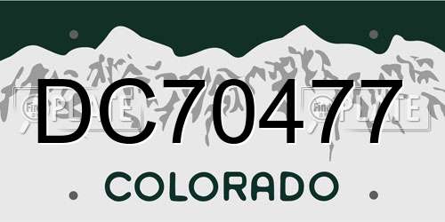 DC70477 Colorado License Plate