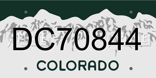 DC70844 Colorado License Plate