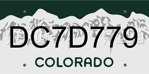 DC7D779 Colorado License Plate
