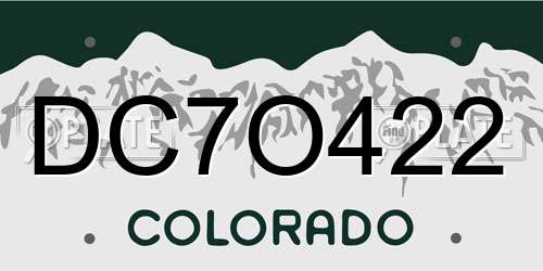 DC7O422 Colorado License Plate