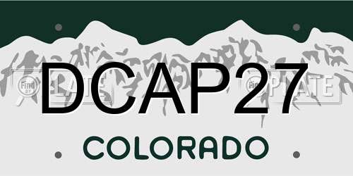 DCAP27 Colorado License Plate